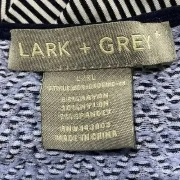 LARK + GREY NWT Knit Striped Scoop Neck Sundress L/XL Smocked Fit & Flair - Picture 3 of 11